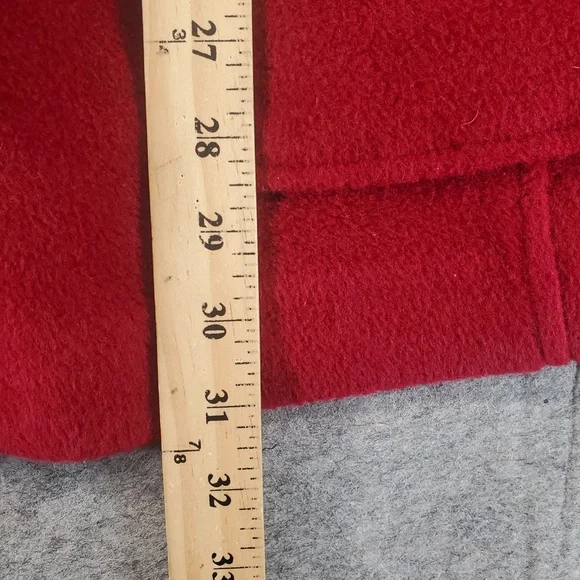 L.L Bean Chore Jacket Womens XL Petite Red 0F‎ JN7 Wool Utility Barn Overcoat - Picture 4 of 8